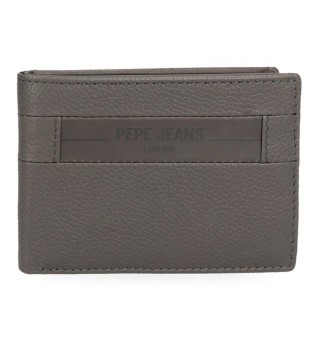 Portefeuille en cuir Checkbox gris