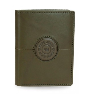 Ldermappe Cracker vertical Khakigrn