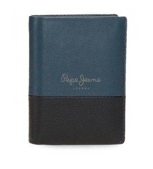 Pasta de couro Dual vertical azul marinho