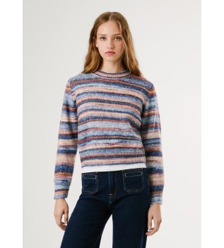 Hellblauer mehrfarbiger Pullover