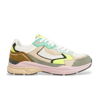 Dave Sport chaussures en cuir blanc, vert