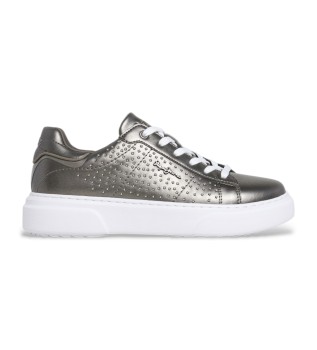 Sneakers Eaton Gala in pelle argentata