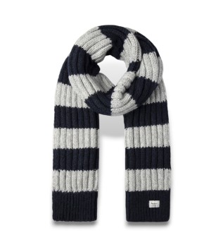 Echarpe Faustin marine, gris