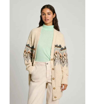 Casaco de malha Helia branco ecru