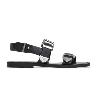 Sandalias de piel Kat Double negro