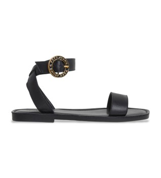 Kat Sandales en cuir avec logo noir