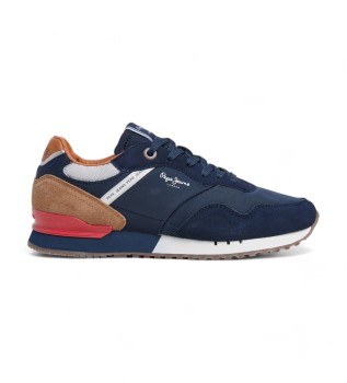 Sneakers in pelle blu navy del marchio London