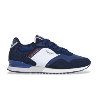 Londen Mood Leren Sneakers navy
