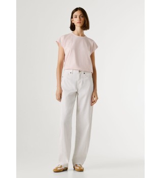 L�se bukser med sl�jfe, hvide