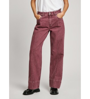 Jeans i bordeaux med ls pasform