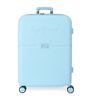Valise bleue rigide moyenne -48x70x28cm