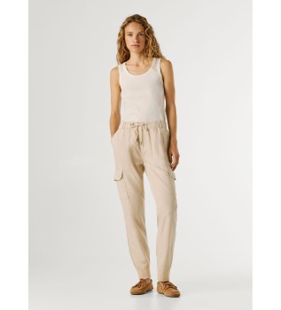 Pantal�n Jogger Mid Waist Slim beige