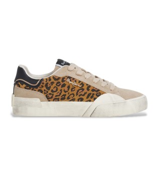 Sneakers in pelle beige Milan Fierce