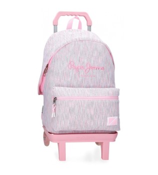 Miri 42 cm rugzak met trolley roze