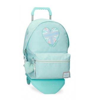 Pepe Jeans Nerea computer rugzak twee compartimenten met turquoise trolley