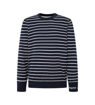 New Andre Stripes Sweater Navy