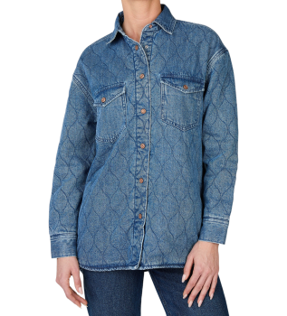 Camicia overshirt trapuntata blu