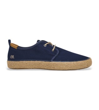 Port Tourists navy leather trainers