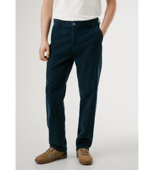 Pantalon chino rgulier en velours ctel marine