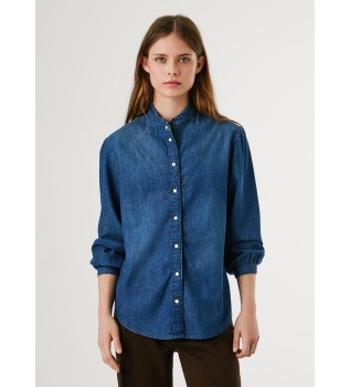 Camicia di jeans blu normale