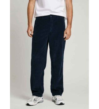 Pantalon chino dcontract en velours ctel marine