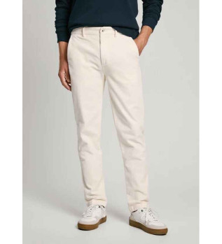 Chino broek Slim Corduroy wit