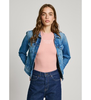 Cazadora denim slim azul