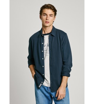 Camisa piqué fit slim Abel marino