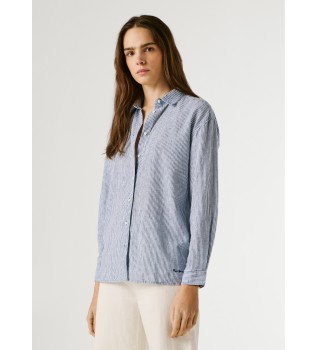 Striped relaxed fit shirt blue