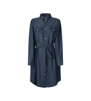 Blaues Denim-Hemdblusenkleid