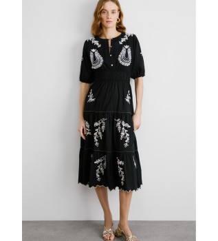 Destiny midiklnning i bomullspoplin svart