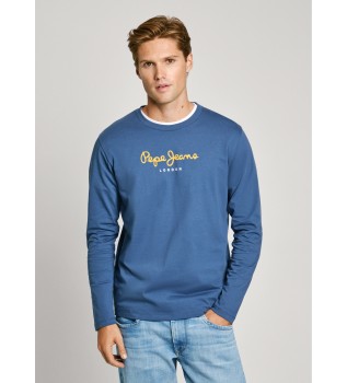 Long sleeve regular fit t-shirt blue