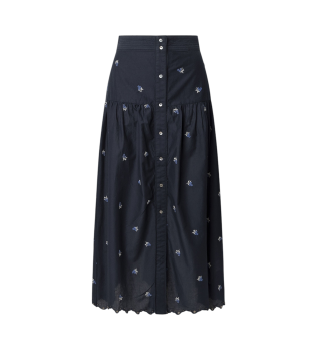 Even navy midi skirt