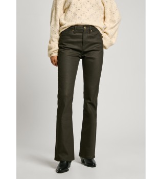 Jeans Flare Hw Coated schwarz