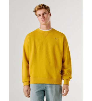 Felpa color senape con piccolo logo Geo