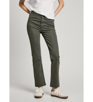 Pantalón 5 bolsillos en algodón elástico  Tessa verde