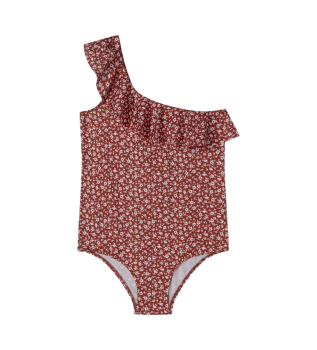 Maillot de bain lger en tissu extensible Liberty rouge