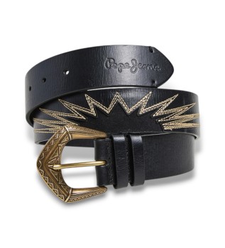 Ceinture en cuir Lindsay Noir