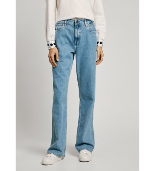 Jeans en coupe ample bleu noisette