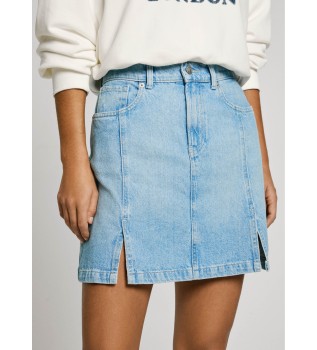 Kurzer Rock aus nicht dehnbarem Denim-Stoff blau