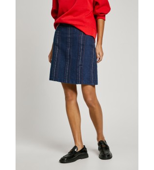 Gonna in tessuto blu navy