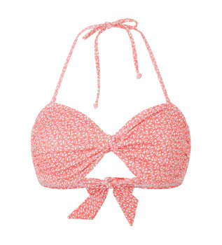 Top bikini stampato rosso