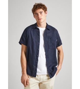 Paige linnen overhemd marine