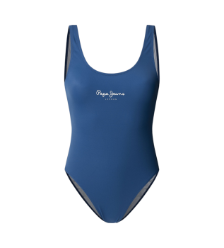 Costume da bagno in tessuto blu leggero ed elastico