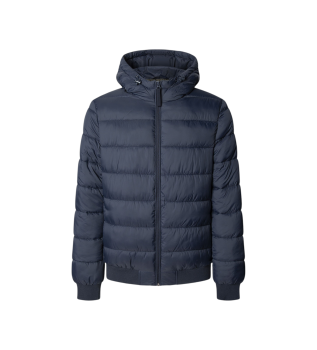 Cappotto imbottito con cappuccio blu navy