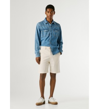 Pantaloncini chino bianchi a taglio dritto