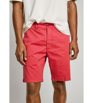 Chino shorts van stretch keperstof rood