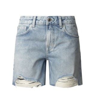 Short Regular Distressed bleu
