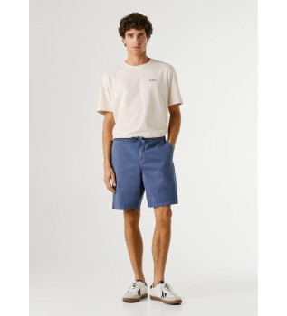 Pantaloncini comodi in popeline blu navy, modello slip-on.