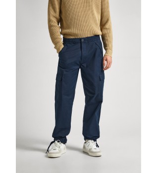 Relaxed Straight Cargo Trousers navy